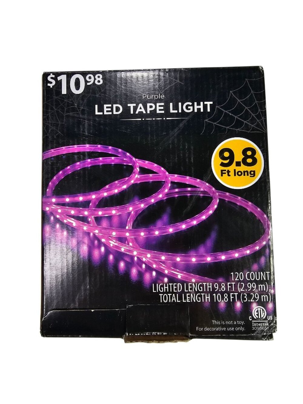 Purple LED Tape Light 120 Count 9.8ft Indoor/Outdoor Flexible Strip
